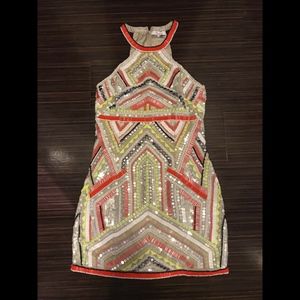 Parker NY Beaded and Sequin Cocktail Dress